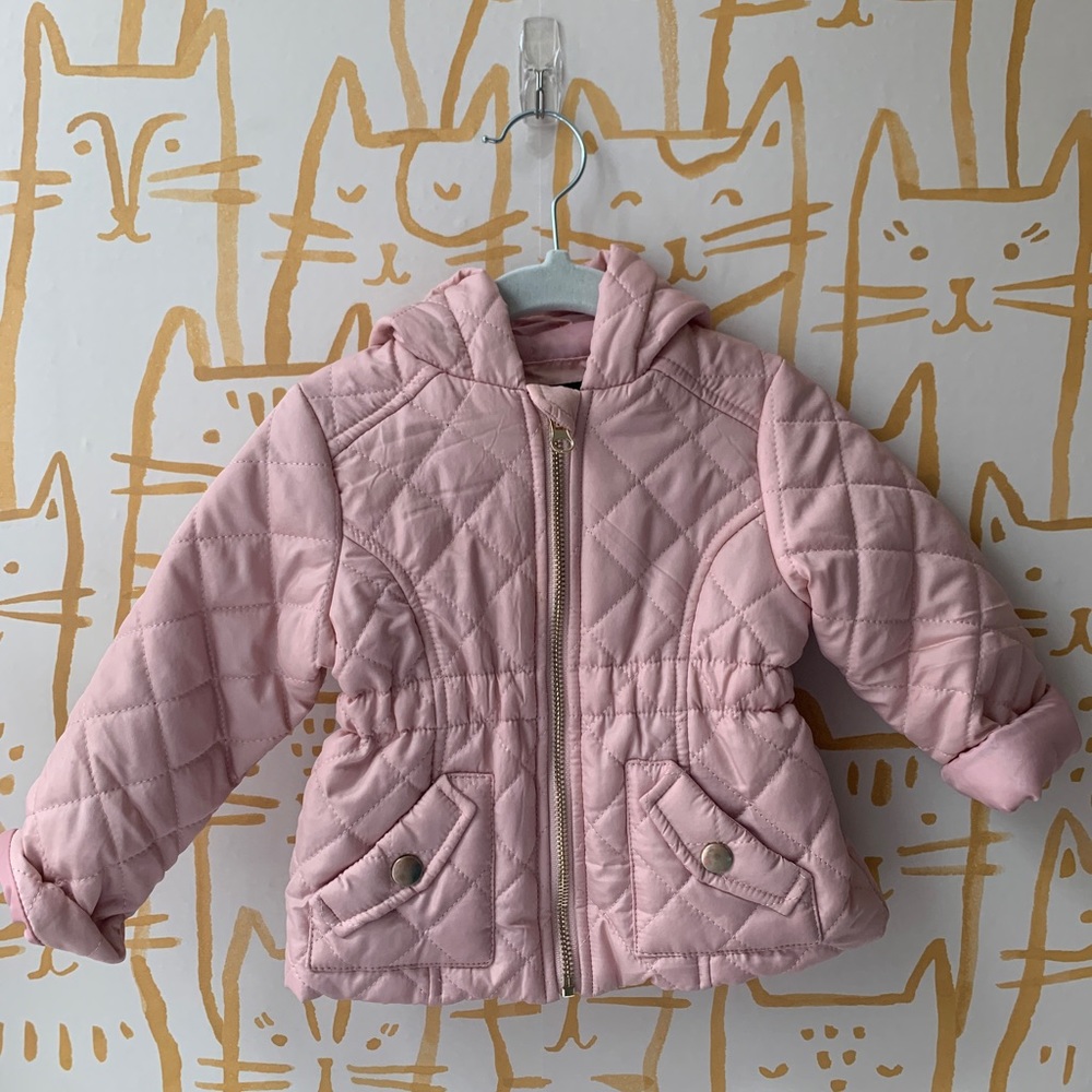 Me Jane Mini Toddler Girls Pink Quilted Jacket Coat Size 12 months